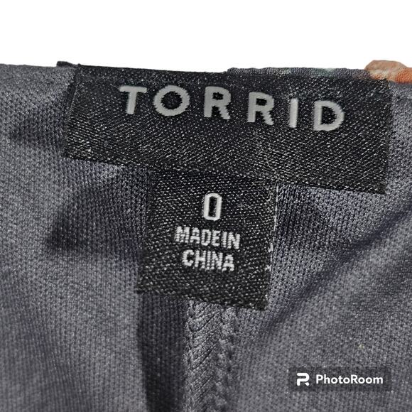 Torrid Faux Wrap Hi-Low Midi Dress Swiss Dot Floral Dark Gray and Pink L/12/0 - Picture 8 of 13